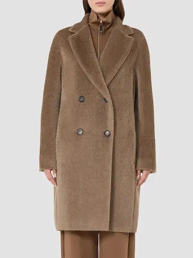 Max Mara Women's Alpaca and Wool Midi Coat - Honey | Thumbnail 3 Max Mara Women's Alpaca and Wool Midi Coat - Honey | Thumbnail 3