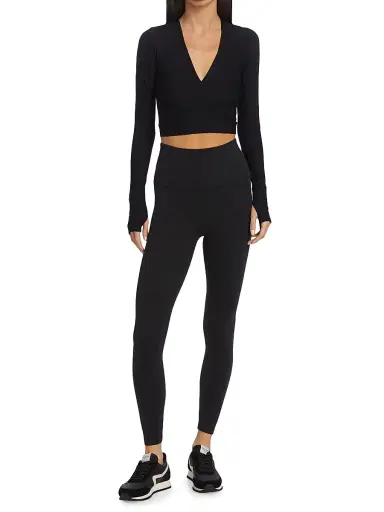 Commando Women's Wrap Long Sleeve Cropped Top - Black | Thumbnail 2 Commando Women's Wrap Long Sleeve Cropped Top - Black | Thumbnail 2