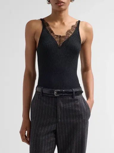 Nili Lotan Women's Aronia Silk Sweater Tank - Black | Thumbnail 4 Nili Lotan Women's Aronia Silk Sweater Tank - Black | Thumbnail 4