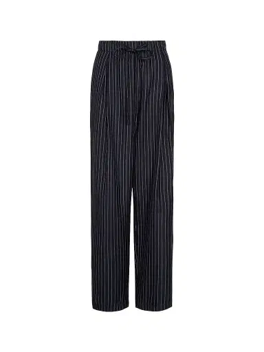 TWP Women's Striped Silk Pajama Pants - Blue Nights Turkish Coffee | Thumbnail 1 TWP Women's Striped Silk Pajama Pants - Blue Nights Turkish Coffee | Thumbnail 1