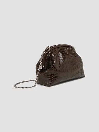 Stella McCartney Women's Falabella Croc-Embossed Clutch - Coffee | Thumbnail 3 Stella McCartney Women's Falabella Croc-Embossed Clutch - Coffee | Thumbnail 3