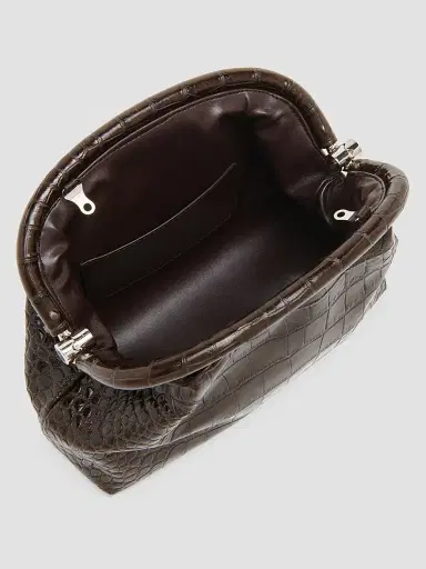Stella McCartney Women's Falabella Croc-Embossed Clutch - Coffee | Thumbnail 4 Stella McCartney Women's Falabella Croc-Embossed Clutch - Coffee | Thumbnail 4