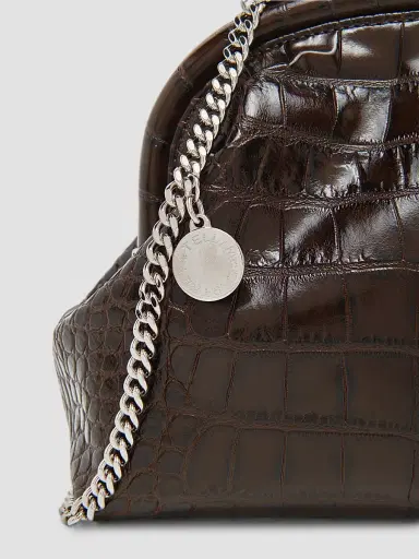 Stella McCartney Women's Falabella Croc-Embossed Clutch - Coffee | Thumbnail 6 Stella McCartney Women's Falabella Croc-Embossed Clutch - Coffee | Thumbnail 6