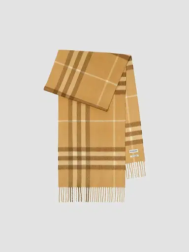 Burberry Men's Check Cashmere Scarf - Finch Beige | Thumbnail 2 Burberry Men's Check Cashmere Scarf - Finch Beige | Thumbnail 2