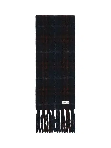 Burberry Men's Narrow Check Alpaca-Wool-Blend Scarf - Midnight Blue | Thumbnail 1 Burberry Men's Narrow Check Alpaca-Wool-Blend Scarf - Midnight Blue | Thumbnail 1