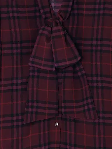 Burberry Women's Rhiannon Checked Silk Blouse - Acer Purple | Thumbnail 4 Burberry Women's Rhiannon Checked Silk Blouse - Acer Purple | Thumbnail 4
