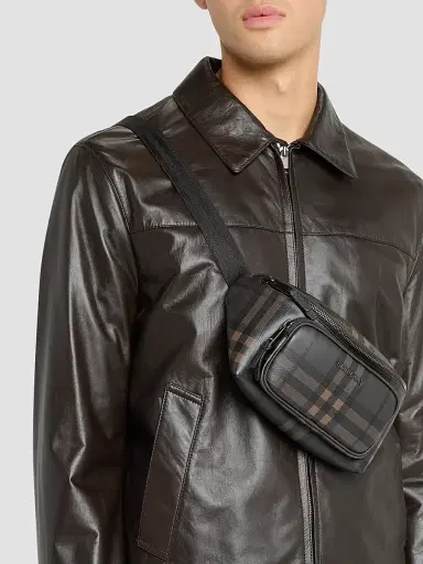 Burberry Men's City Check Belt Bag - Dark Brown | Thumbnail 2 Burberry Men's City Check Belt Bag - Dark Brown | Thumbnail 2