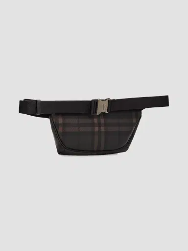 Burberry Men's City Check Belt Bag - Dark Brown | Thumbnail 3 Burberry Men's City Check Belt Bag - Dark Brown | Thumbnail 3