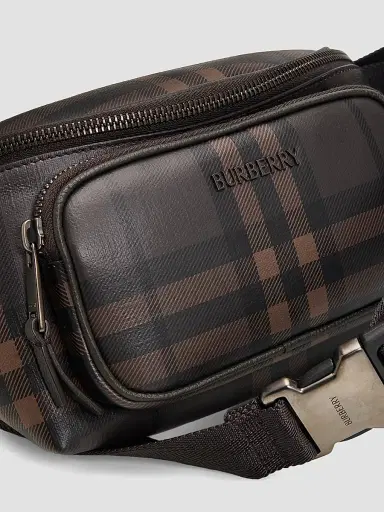 Burberry Men's City Check Belt Bag - Dark Brown | Thumbnail 5 Burberry Men's City Check Belt Bag - Dark Brown | Thumbnail 5