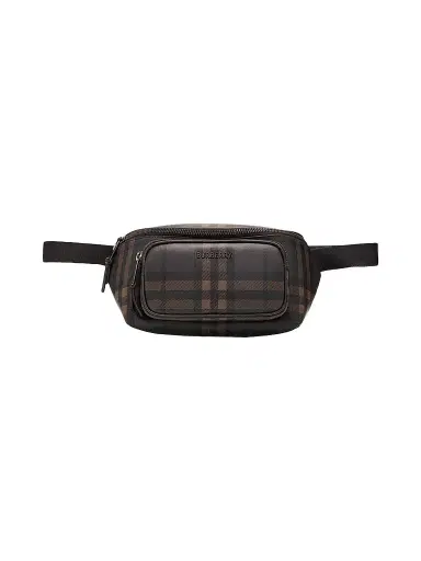 Burberry Men's City Check Belt Bag - Dark Brown | Thumbnail 1 Burberry Men's City Check Belt Bag - Dark Brown | Thumbnail 1