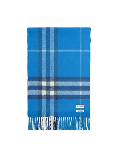 Burberry Men's Check Cashmere Scarf - Lido Blue | Thumbnail 1 Burberry Men's Check Cashmere Scarf - Lido Blue | Thumbnail 1