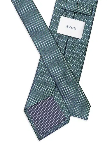 Eton Men's Micro Circle Silk Tie - Dark Green | Thumbnail 2 Eton Men's Micro Circle Silk Tie - Dark Green | Thumbnail 2