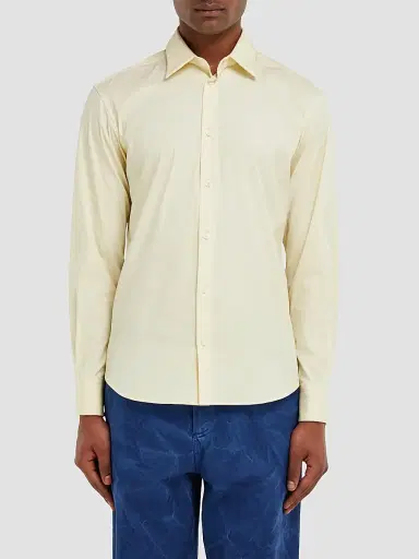 Ferragamo Men's Micro-Print Stretch-Cotton Poplin Shirt - Vanilla | Thumbnail 2 Ferragamo Men's Micro-Print Stretch-Cotton Poplin Shirt - Vanilla | Thumbnail 2
