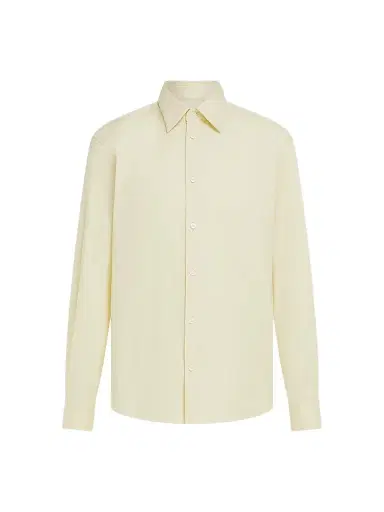 Ferragamo Men's Micro-Print Stretch-Cotton Poplin Shirt - Vanilla | Thumbnail 1 Ferragamo Men's Micro-Print Stretch-Cotton Poplin Shirt - Vanilla | Thumbnail 1