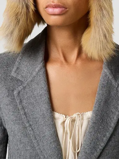 Miu Miu Women's Single-Breasted Double Wool Jacket - Grey | Thumbnail 5 Miu Miu Women's Single-Breasted Double Wool Jacket - Grey | Thumbnail 5