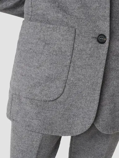 Miu Miu Women's Single-Breasted Double Wool Jacket - Grey | Thumbnail 6 Miu Miu Women's Single-Breasted Double Wool Jacket - Grey | Thumbnail 6