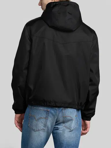 Versace Men's Nylon Twill Hooded Jacket - Black | Thumbnail 3 Versace Men's Nylon Twill Hooded Jacket - Black | Thumbnail 3