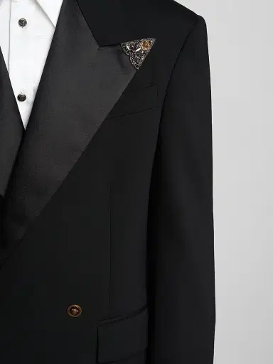 Versace Men's Embellished Stretch Wool Evening Jacket - Black | Thumbnail 5 Versace Men's Embellished Stretch Wool Evening Jacket - Black | Thumbnail 5