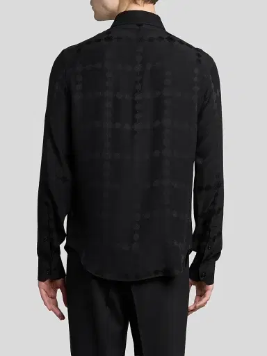 Versace Men's Vintage Medusa Silk Crepe Jacquard Shirt - Black | Thumbnail 3 Versace Men's Vintage Medusa Silk Crepe Jacquard Shirt - Black | Thumbnail 3