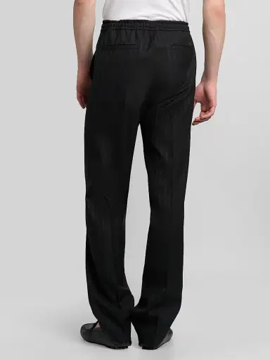 Versace Men's Greca Jacquard Wool Pants - Black | Thumbnail 3 Versace Men's Greca Jacquard Wool Pants - Black | Thumbnail 3