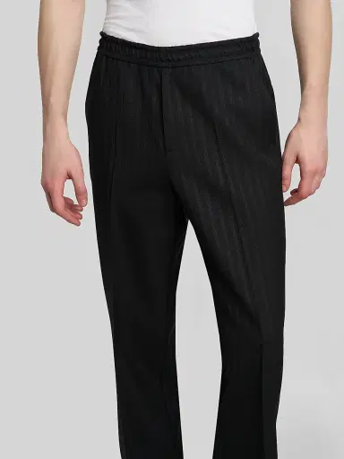 Versace Men's Greca Jacquard Wool Pants - Black | Thumbnail 5 Versace Men's Greca Jacquard Wool Pants - Black | Thumbnail 5