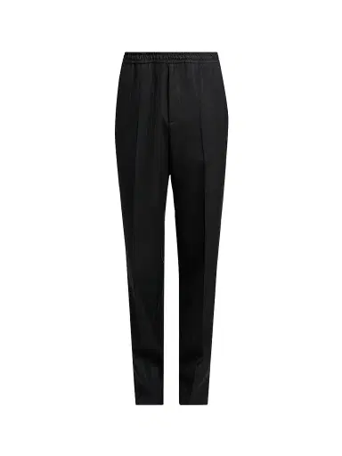 Versace Men's Greca Jacquard Wool Pants - Black | Thumbnail 1 Versace Men's Greca Jacquard Wool Pants - Black | Thumbnail 1