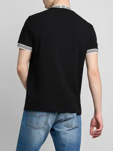 Versace Men's Vintage Stretch-Cotton Crewneck T-Shirt - Black | Thumbnail 3 Versace Men's Vintage Stretch-Cotton Crewneck T-Shirt - Black | Thumbnail 3