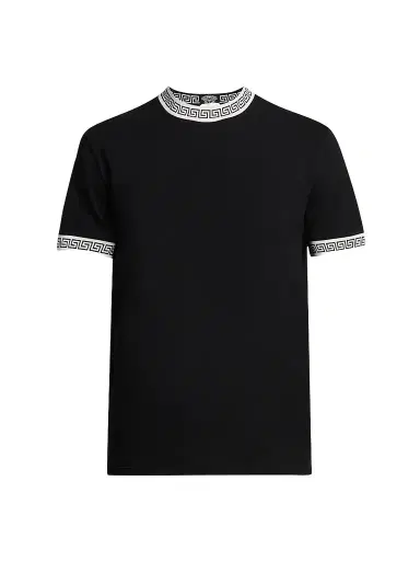 Versace Men's Vintage Stretch-Cotton Crewneck T-Shirt - Black | Thumbnail 1 Versace Men's Vintage Stretch-Cotton Crewneck T-Shirt - Black | Thumbnail 1