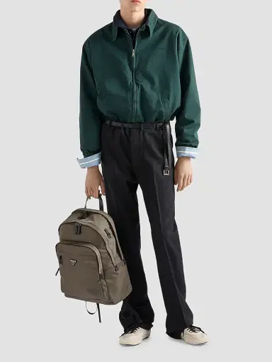 Prada Men's Re-Nylon and Saffiano Leather Backpack - Grey | Thumbnail 2 Prada Men's Re-Nylon and Saffiano Leather Backpack - Grey | Thumbnail 2