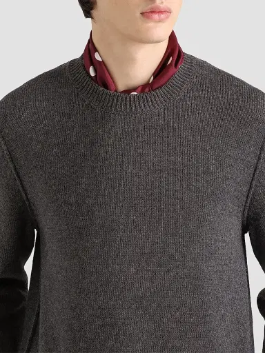 Dolce & Gabbana Men's Wool Crewneck Sweater - Canna Di Fucile | Thumbnail 2 Dolce & Gabbana Men's Wool Crewneck Sweater - Canna Di Fucile | Thumbnail 2