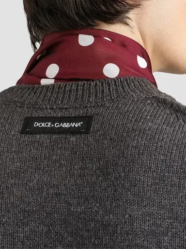 Dolce & Gabbana Men's Wool Crewneck Sweater - Canna Di Fucile | Thumbnail 3 Dolce & Gabbana Men's Wool Crewneck Sweater - Canna Di Fucile | Thumbnail 3