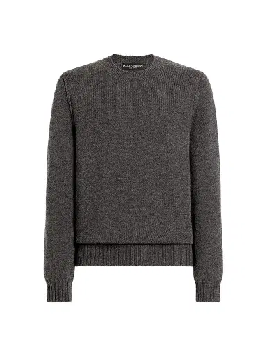 Dolce & Gabbana Men's Wool Crewneck Sweater - Canna Di Fucile | Thumbnail 1 Dolce & Gabbana Men's Wool Crewneck Sweater - Canna Di Fucile | Thumbnail 1