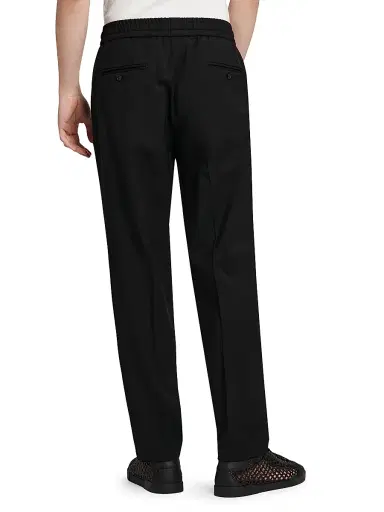 Dolce & Gabbana Men's Elasticized Stretch-Wool Straight-Leg Trousers - Nero | Thumbnail 5 Dolce & Gabbana Men's Elasticized Stretch-Wool Straight-Leg Trousers - Nero | Thumbnail 5