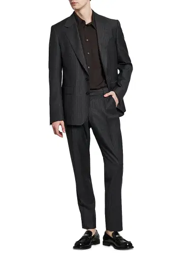Dolce & Gabbana Men's Point Collar Silk Shirt - Ebano | Thumbnail 2 Dolce & Gabbana Men's Point Collar Silk Shirt - Ebano | Thumbnail 2