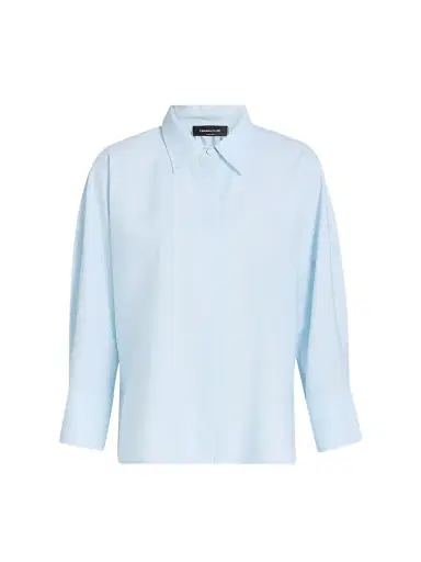 Fabiana Filippi Women's Bistretch Wool Tulle-Trim Button-Front Shirt - Acqua | Thumbnail 1 Fabiana Filippi Women's Bistretch Wool Tulle-Trim Button-Front Shirt - Acqua | Thumbnail 1