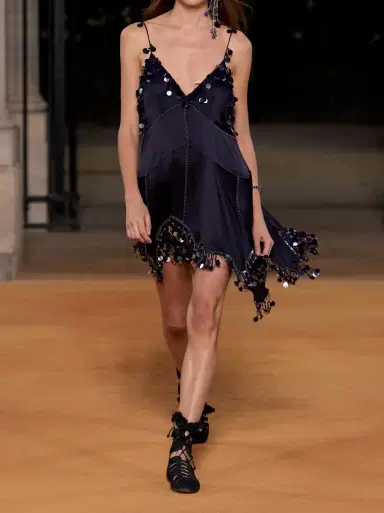 Isabel Marant Ludna asymmetric sequin-embellished silk-satin midi dress | Thumbnail 6 Isabel Marant Ludna asymmetric sequin-embellished silk-satin midi dress | Thumbnail 6