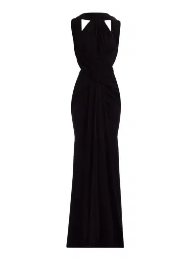 Elie Saab Halter Neck Draped Long Dress | Thumbnail 1 Elie Saab Halter Neck Draped Long Dress | Thumbnail 1