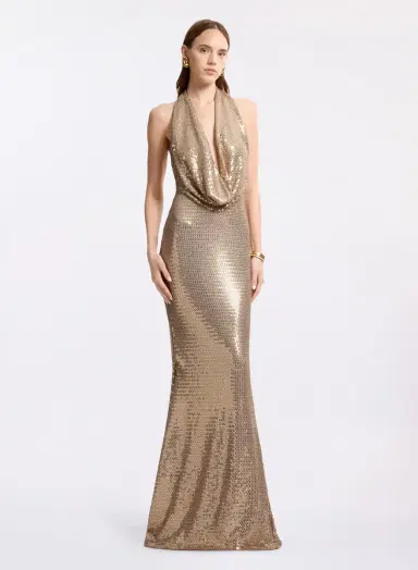 Elie Saab Sequined Jersey Long Dress | Thumbnail 2 Elie Saab Sequined Jersey Long Dress | Thumbnail 2