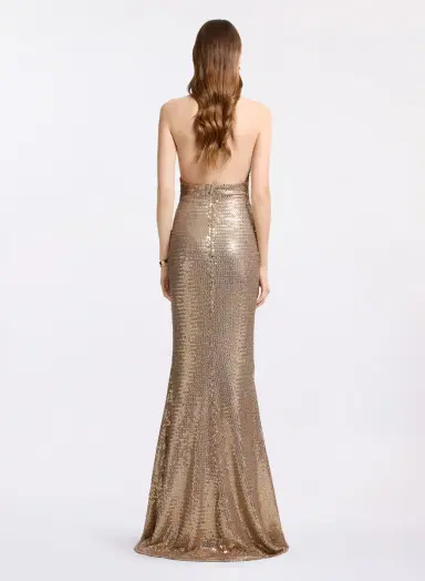 Elie Saab Sequined Jersey Long Dress | Thumbnail 3 Elie Saab Sequined Jersey Long Dress | Thumbnail 3