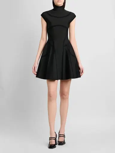 Alexander McQueen Women's Volume Fit & Flare Mini Dress | Thumbnail 2 Alexander McQueen Women's Volume Fit & Flare Mini Dress | Thumbnail 2