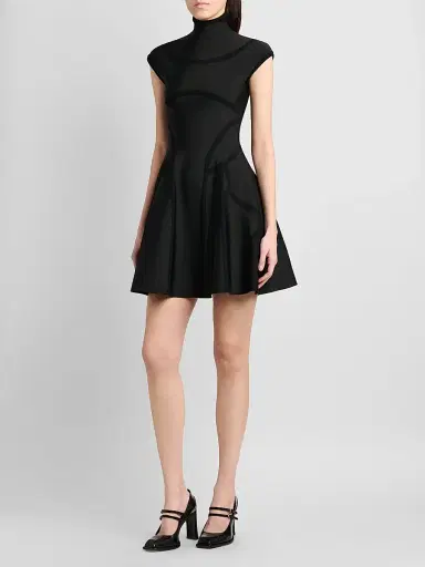 Alexander McQueen Women's Volume Fit & Flare Mini Dress | Thumbnail 4 Alexander McQueen Women's Volume Fit & Flare Mini Dress | Thumbnail 4