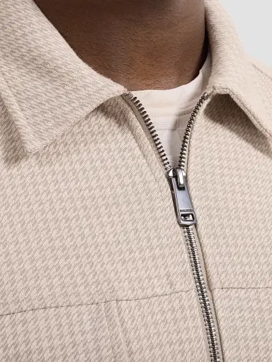Bugatchi Men's Houndstooth Full-Zip Jacket - Cobblestone | Thumbnail 5 Bugatchi Men's Houndstooth Full-Zip Jacket - Cobblestone | Thumbnail 5