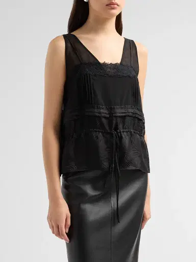 3.1 Phillip Lim Women's Lace-Trim Satin Camisole - Black | Thumbnail 4 3.1 Phillip Lim Women's Lace-Trim Satin Camisole - Black | Thumbnail 4