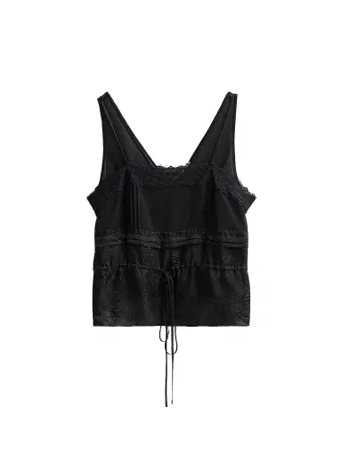 3.1 Phillip Lim Women's Lace-Trim Satin Camisole - Black | Thumbnail 1 3.1 Phillip Lim Women's Lace-Trim Satin Camisole - Black | Thumbnail 1