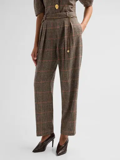 Cara Cara Women's Emerson Plaid Wool Tapered Pants | Thumbnail 4 Cara Cara Women's Emerson Plaid Wool Tapered Pants | Thumbnail 4