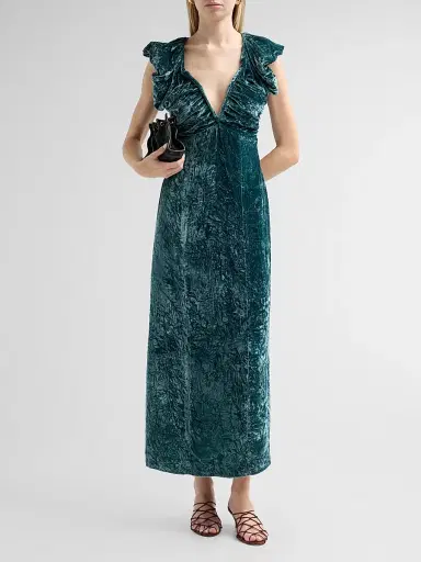 Ulla Johnson Women's Astra Crushed Velvet Column Maxi Dress | Thumbnail 2 Ulla Johnson Women's Astra Crushed Velvet Column Maxi Dress | Thumbnail 2