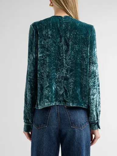 Ulla Johnson Women's Vesa Draped Velvet Blouse | Thumbnail 3 Ulla Johnson Women's Vesa Draped Velvet Blouse | Thumbnail 3