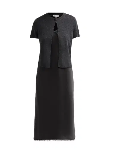 Design History Women's Viv Lace-Trim A-Line Midi Dress - Shadow Combo | Thumbnail 1 Design History Women's Viv Lace-Trim A-Line Midi Dress - Shadow Combo | Thumbnail 1