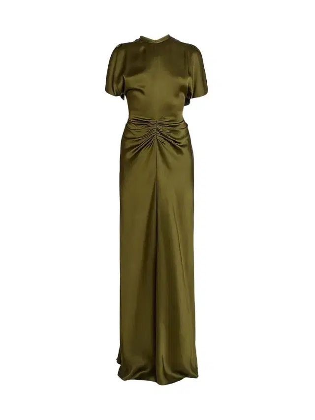 Women's Isabella Satin Column Gown - Marsh Green Women's Isabella Satin Column Gown - Marsh Green