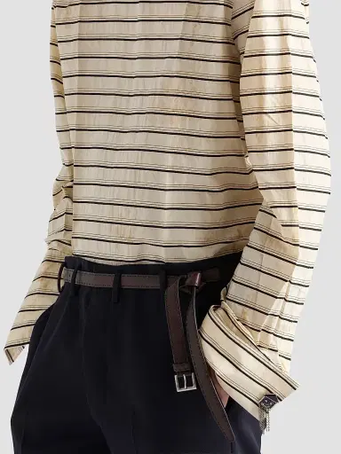 Prada Men's Cotton Shirt - Beige Khaki | Thumbnail 5 Prada Men's Cotton Shirt - Beige Khaki | Thumbnail 5